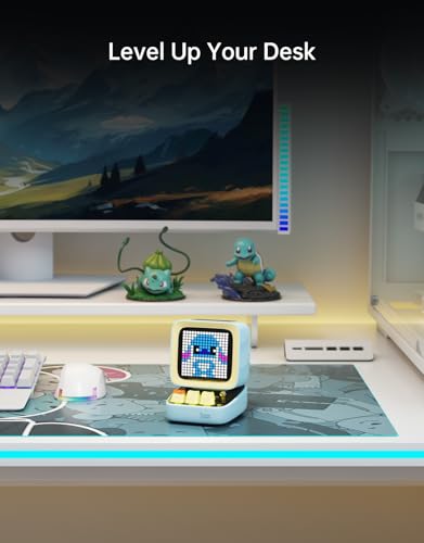 Divoom Ditoo Pro Retro Pixel Art Game Bluetooth Speaker with 16X16 LED App Controlled Front Screen (Blue) - color: Blue