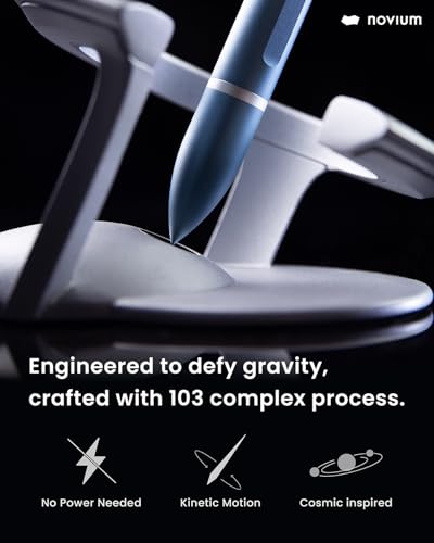 novium Hoverpen Interstellar - Futuristic Luxury Pen Made With Aerospace Alloys, Unique Aesthetic, Free Spinning Executive Pen, Gifts for Men & Women (Neptune Blue) - color: Neptune Blue, style: Basic