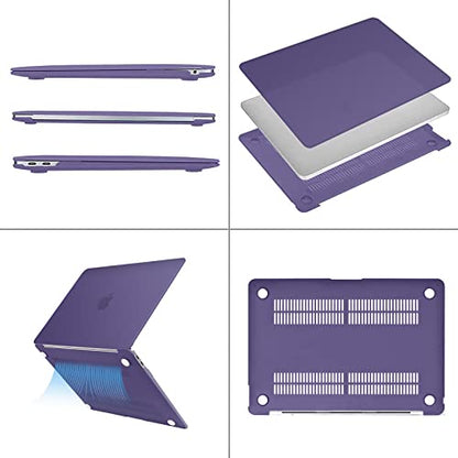 MOSISO Compatible with MacBook Air 13 inch Case M1 2021 2020 2019 2018 Release A2337 A2179 A1932 Touch ID, Plastic Hard Shell Cover&Keyboard Cover for MacBook Air 13.3 inch Case M1, Imperial Purple - color: Imperial Purple