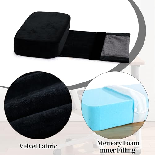 HOMBYS Memory Foam Neck Pillow for Recliner, Adjustable Headrest Cushion with Soft Plush Fabric and Medium Firm Filling, Design for Recliner Sofa Armchair, Machine Washable and Non-Slip (Black) - color: Black