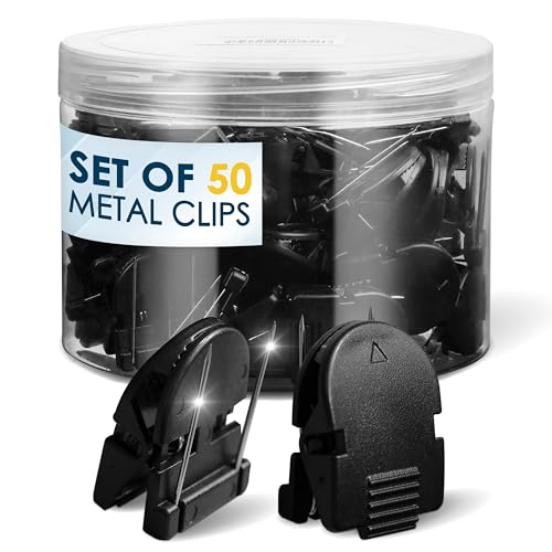 Cubicle Clips for Fabric Walls Panels for Notes, Photos (Pack of 50) | Strong Hold Office Partition Hooks – Workspace Organization Accessories - color: Black