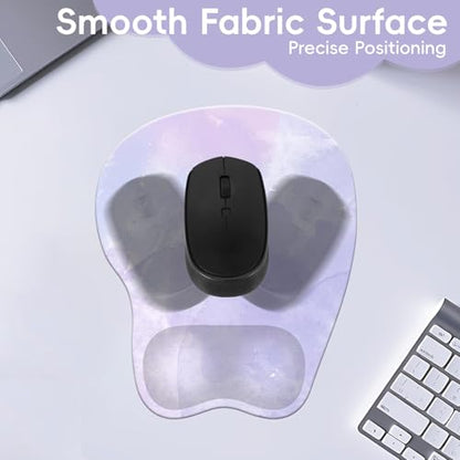 Mouse Pad with Wrist Rest Ergonomic Mouse Pad with Comfortable M-Shape Pain Relief Wrist Support Non-Slip PU Base Mousepad for Laptop, Office & Home (Lavender) - color: Lavender