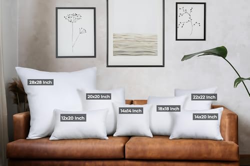 Utopia Bedding Throw Pillows Insert (Pack of 4, White) - 28 x 28 Inches Bed and Couch Pillows - Indoor Decorative Pillow - size: 28x28 Inch