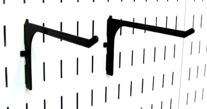 Wall Control 6in Reach Extended Hook Pair - Slotted Metal Pegboard Hooks Pegboard and Slotted Tool Board – Black - color: Black, size: 2 Count