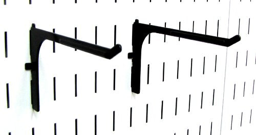 Wall Control 6in Reach Extended Hook Pair - Slotted Metal Pegboard Hooks Pegboard and Slotted Tool Board – Black - color: Black, size: 2 Count
