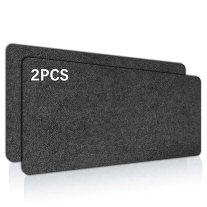 2 PCS Large Felt Desk mat, 40''x16'' with Non-Slip Full Desk Mouse Pad,Office Computer Desk for Keyboard Mat,Felt Desk Mat for Desk Pad Protector（100x40cm） - color: 2 Pcs Dark Gray