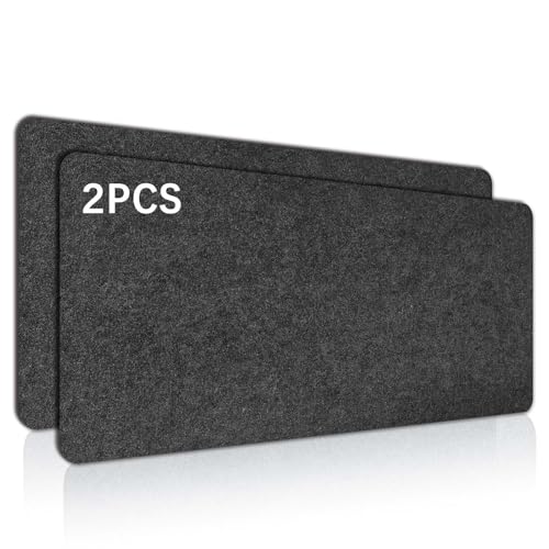 2 PCS Large Felt Desk mat, 40''x16'' with Non-Slip Full Desk Mouse Pad,Office Computer Desk for Keyboard Mat,Felt Desk Mat for Desk Pad Protector（100x40cm） - color: 2 Pcs Dark Gray