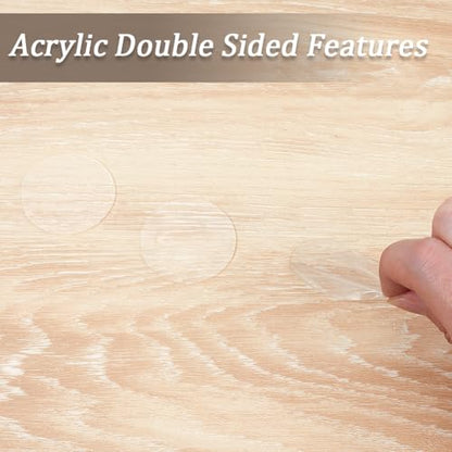 CREATCABIN 72Pcs Table Cloth Clips Round Sticky Dots Clear Windproof Tablecloth Holder Clip 4cm Acrylic Removable Double Sided Mounting Tape Adhesive Sticker for Outdoor Picnic Wedding Party Poster