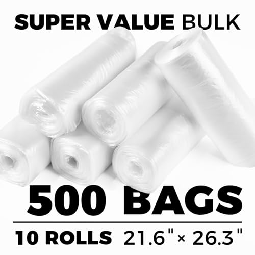 6-8 Gallon Medium Trash Bags 500 Count | Super Value Bulk Kitchen Garbage Bags Unscented Clear Wastebasket Bin Liners - style: 6-8 Gallon