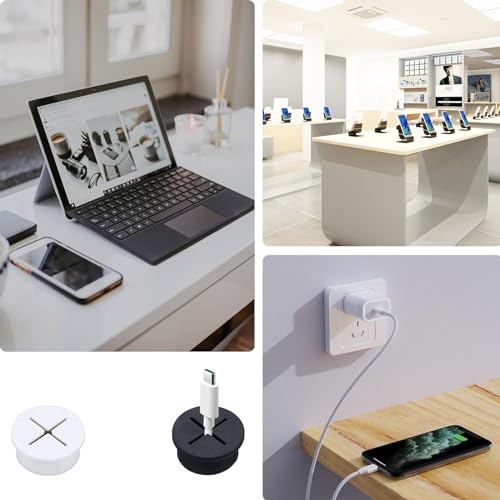 TuTuYa 10PCS Desk Grommet, Desk Grommet 1 Inch (25mm) Desk Cable Grommet Desk Cable Hole Covers with Hole Saw, Ideal Solution for Office and Home Table Cable - color: 1 Inch_25mm Black 10PCS
