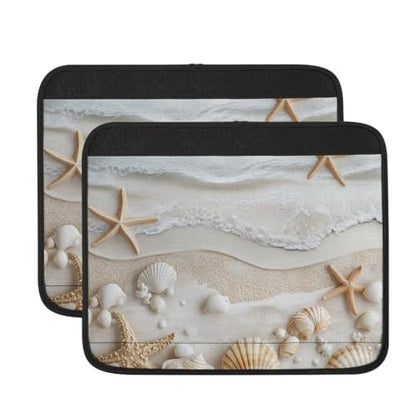 Wheelchair Armrest Covers Beach Shell Starfish Wheel Chair Accessories Adults 2 Pack Wheelchair Arm Pads for Office Transport Chair - color: Beach Shell Starfish