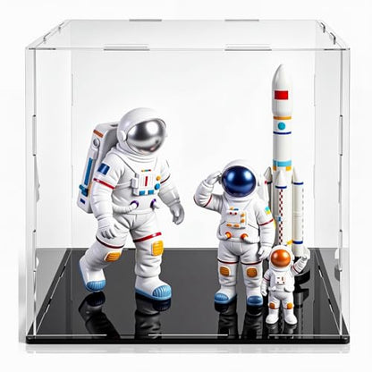 Yungyan 1 Pack Clear Self-Assembly Acrylic Display Case Transparent Dust Proof Protection Showcase for Figurine Collectibles Basketball Soccer Football Helmet (6 x 6 x 6 Inch) - size: 6 x 6 x 6 Inch