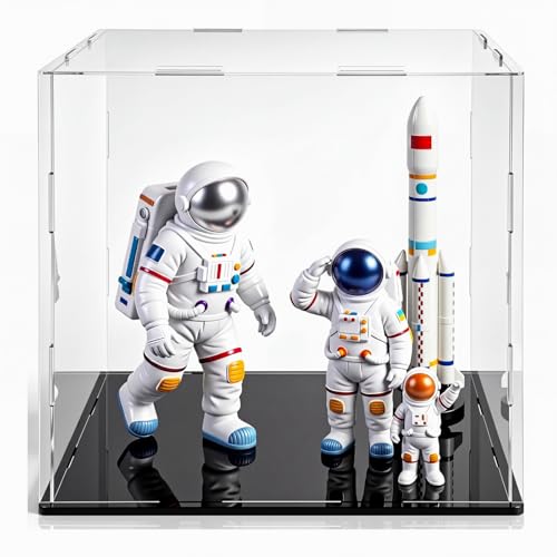 Yungyan 1 Pack Clear Self-Assembly Acrylic Display Case Transparent Dust Proof Protection Showcase for Figurine Collectibles Basketball Soccer Football Helmet (6 x 6 x 6 Inch) - size: 6 x 6 x 6 Inch