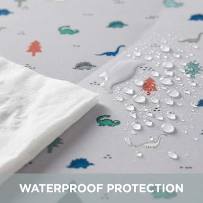 51” Baby Splat Mat for Under High Chair/Arts/Crafts, WOMUMON Washable Waterproof Anti-Slip Floor Splash Mat, Portable Wipeable Spill Mat and Table Cloth - color: Wonderful Dino