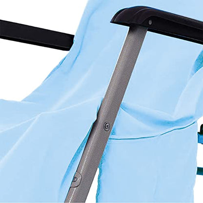 VOCOOL Pool Lounge Chair Cover Chaise Lounge Cover Beach Chair Towel | Soft Chaise Lounge Towel with Pocket for Patio Pool Outdoor Sunbathing Garden, 85 x 30 inch, No Sliding, Quick Dry, Sky Blue - color: Sky Blue