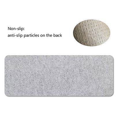 Extended Gaming Mouse Pad, Non-Slip Desk Pad, Desktop Protector, Writing Mat, Felt Desk Mat for Office and Home, 0.12 Inch Thick (Light Gray)