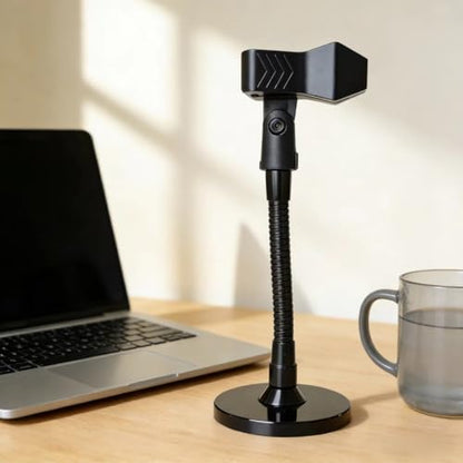 Microphone Holder,Lectern Mic Stand, Podium Mic Mount,Flexible Gooseneck 6 Inch With Universal Clip, Black, 100mm Heavy Mic Plate
