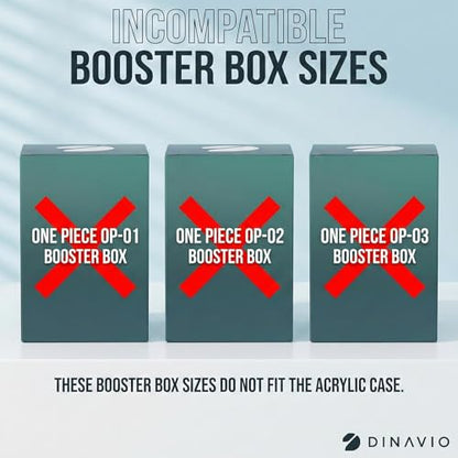 Dinavio Crafthouse One Piece Booster Box Acrylic Display Case Stackable - UV Protection with N52 Strong Magnets - Clear TCG Protector - Compatible with English One Piece OP-04 to OP-16 Booster Box - size: Fits English OP-04 to OP-14