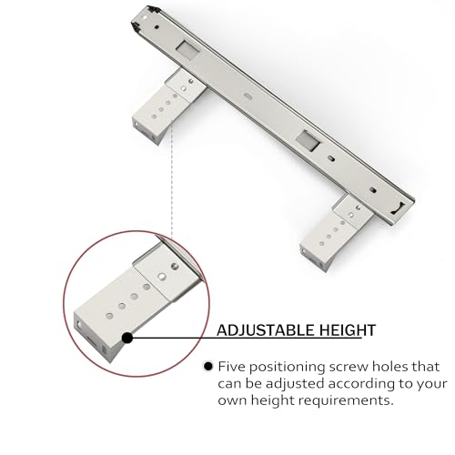 FRMSAET Heavy Duty 12/14/16/18 inches Thickness Steel Construction Ball Bearing Keyboard Slides Keyboard Drawer Slides Tray Accessories Cabinet Furniture Hardware Rails (16 inches, Silver) - color: Silver, size: 16 Inch