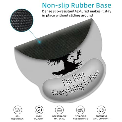 Ergonomic Mouse Pad with Wrist Support,Lightning Black Cat Mouse Pad with Wrist Rest,Relieve Wrist Pain Mousepad Non-Slip Rubber Base,Cute Mouse Pads for Desk,Computers,Laptop,Office,Home,Accessories - color: Lightning Black Cat