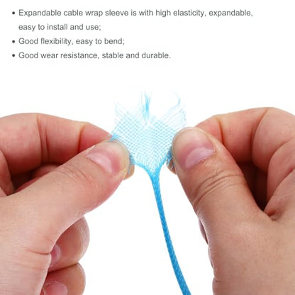 uxcell Expandable Sleeving, 1/4-inch 100ft Cable Sleeve, Sky Blue - color: Sky Blue, size: 1/4" x 100 Ft