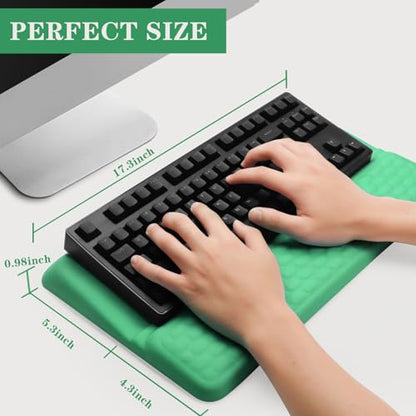 Computer Keyboard Stand Pad with Wrist Rest, Ergonomic Comfy Tilted Keyboard Stand Riser Holder Pad for Office Home (Green) - color: Green
