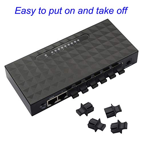 50PCS RJ45 Anti Dust Cover Cap Protector Protects Ethernet Hub Port by FENGQLONG (Black-Large)