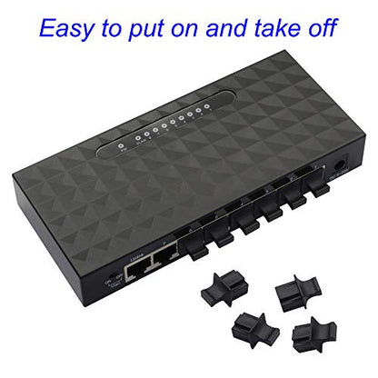 50PCS RJ45 Anti Dust Cover Cap Protector Protects Ethernet Hub Port by FENGQLONG (Black-Large)