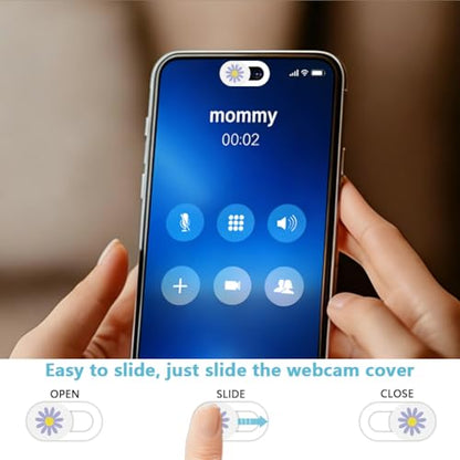 6Pcs 6 Styles Daisy Camera Cover Slide White Privacy Guard Accessories, 0.04 Inch Thin Webcam Cover Protector Blocker for Laptop Desktop Computer Tablet Notebook Mini PC Home Office Use - color: Daisy