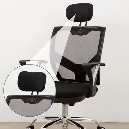 uxcell Office Chair Pillow Cover, Office Chair Headrest Attachment Mesh Removable Headrest Protector for Home Desk Computer Chairs, Black - color: Black