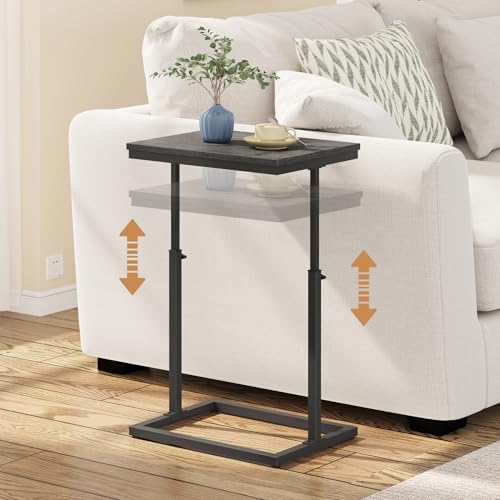 TUTOTAK End Table, Side Table, Tall Couch Table, Sofa Table, Living Room, Bedroom,Black TB01BK083P - color: Black, size: 1 Pack, style: Large