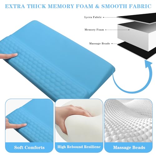 Computer Keyboard Stand Pad with Wrist Rest, Ergonomic Comfy Tilted Keyboard Stand Riser Holder Pad for Office Home (Blue) - color: Blue
