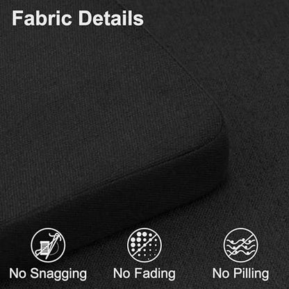 Shinnwa Kitchen Chair Cushions, Non-Slip Dining Chair Cushions with Ties and Machine Washable Cover, 17 x 16.5 x 2in, Black - color: Black