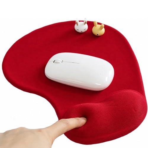 Office Mousepad with Gel Wrist Support - Ergonomic Gaming Desktop Mouse Pad Wrist Rest - Design Gamepad Mat Rubber Base for Laptop Computer -Silicone Non-Slip Special-Textured Surface (06Red) - color: 06Red