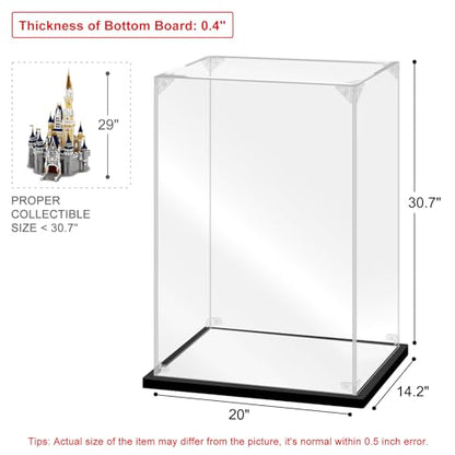 Acrylic Display Case for Collectibles Assemble Acrylic Display Box for Lego 71040 Castle Model Toys Clear Acrylic Case for Display Trophy Bearbrick Figures(Black,20.1*14.2*30.7 inch) - size: 20.1*14.2*30.7 inch