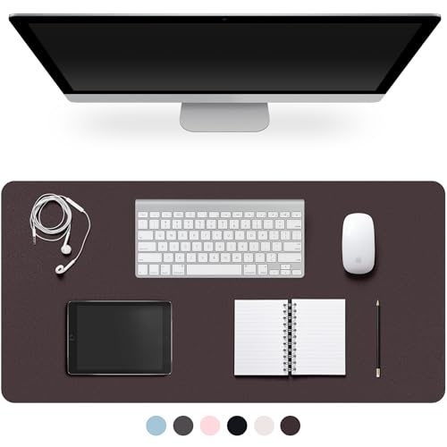Leather Desk Pad Protector,Non-Slip Desk Pad,on-Slip PU Leather Large Mouse Pad,Easy Clean Desk Protecor Mat,Writing Pad for Office Work/Home/Decor(Dark Coffee, 31.5" x 15.7") - color: Dark Coffee, size: 31.5" x 15.7"