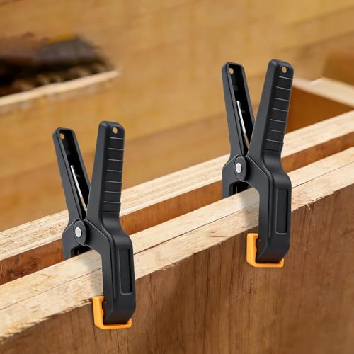 10 Pack Spring Clamps, Heavy Duty Plastic Woodworking Clamps & Multi-Use Hanging Clips for Balloon Arch Clips, Tarp Clips & Backdrop Holder, Durable Hand Tool Kit - color: Yellow-10pcs