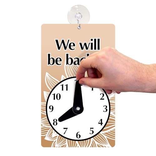 SmartSign Will Be Back/Welcome We are Open Two Sided Be Back Clock Sign (6" x 10") - color: 6" x 10"