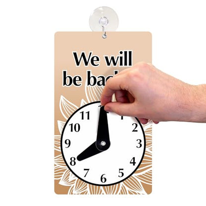 SmartSign Will Be Back/Welcome We are Open Two Sided Be Back Clock Sign (6" x 10") - color: 6" x 10"