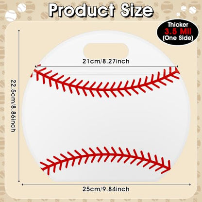 AKAIXI 24pcs 3.5Mil Thickened Baseball Snack Bags Reusable Sealed Treat Bag | with Handle Stand-up Baseball Goodie Bags for Baseball Mom Coach Team Game Day Training Supplies & Party Favor Birthday Gift - color: Baseball