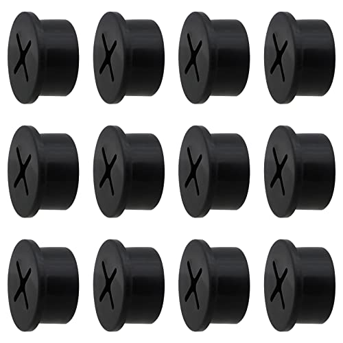 Desk Grommet, 3/4 Inch Flexible Rubber Grommets, Silicone Cable Cord Grommet Wire Hole Cover for Desk, Table and Other Furnitures(12Pack) - size: 3/4IN/20mm Black