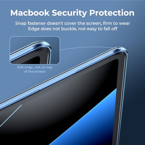 EooCoo Compatible with MacBook Air 13 inch Case M5 2026-2022 M4 M3 M2 Model A3449 A3240 A3113 A2681, Mac Air 13.6 inch Hard Shell & Keyboard Cover & Screen Film & Type-C, Crystal Midnight - color: Crystal Midnight