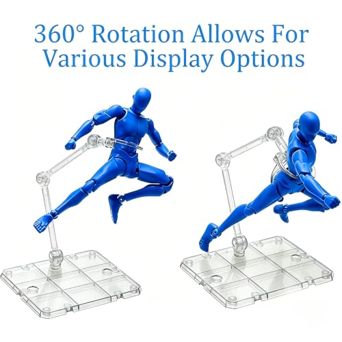 Action Figure Stand, 12 PCS Assembly Action Figure Display Holder Base Doll Model Support Stand Compatible with HG RG SD SHF Gundam 1/144 Toy with Screwdriver Transparent