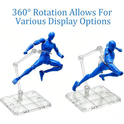 Action Figure Stand, 12 PCS Assembly Action Figure Display Holder Base Doll Model Support Stand Compatible with HG RG SD SHF Gundam 1/144 Toy with Screwdriver Transparent