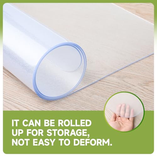 SOONAN Chair Mat for Hardwood Floors 36" x 48", Clear Office Desk Chair Mat 0.08" Thick Heavy Duty, Non-Slip Transparent Floor Protector for Wood, Tile, Laminate & Vinyl, Home Office - size: 48" x 36" x 0.08"