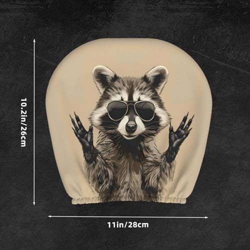 Dujiea 2 Pack Funny Raccoon Car Headrest Covers, Universal Soft Car Seat Head Rest Cover Protector, Vehicle Accessories Fabric Headrest Cover for Cars Vans Trucks - color: Funny Raccoon