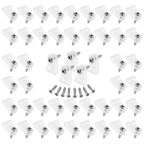 60pcs 1/4 Inch Nylon Cable Clamps, R-Type Wire Cable Clips with M4 Screws, Screw Mounting Cord Fastener Wire Conduit Clamp for Wire Management (White) - color: White, size: 1/4 inch/6.4mm