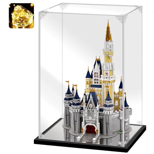 Acrylic Display Case for Collectibles Assemble Acrylic Display Box for Lego 71040 Castle Model Toys Clear Acrylic Case for Display Trophy Bearbrick Figures(Black,20.1*14.2*30.7 inch) - size: 20.1*14.2*30.7 inch