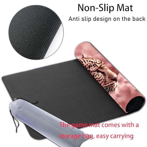 MTG Playmat, Smooth Surface Game Play Pad MTG TCG 24 x 14 inch with Storage Bag, Non-Slip Mouse Pad Card Fighting Game, Pink Panther - color: Pink Panther
