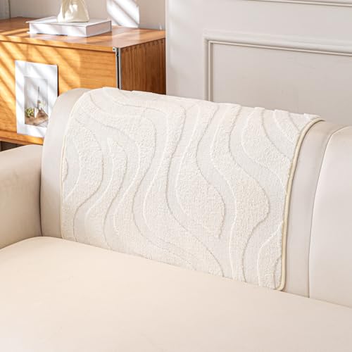 Couch Cover for 1 Cushion, Velvet Fleece Vintage Sofa Slipcovers for Armrest Headrest, Non-Slip Armchair Couch Covers, Recliner Couch Protector for Pet Washable, White, 36"X36"(Only 1 Pcs) - color: White, size: 36"x 36"